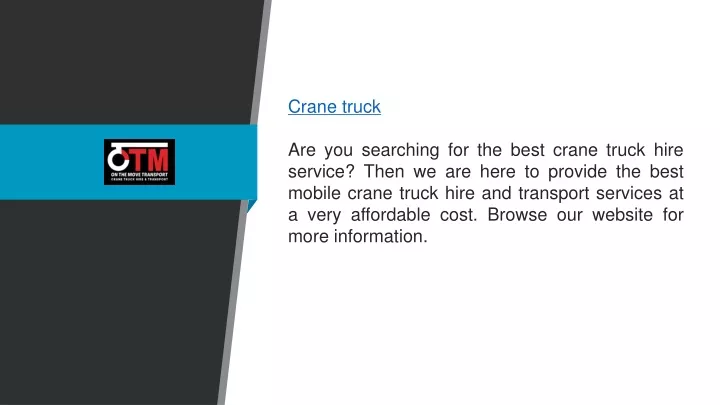 crane truck are you searching for the best crane