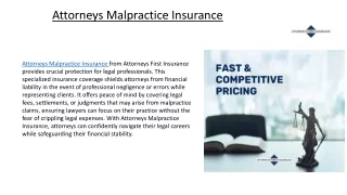 Attorneys Malpractice Insurance