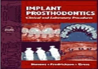 Download Implant Prosthodontics: Clinical and Laboratory Procedures Full