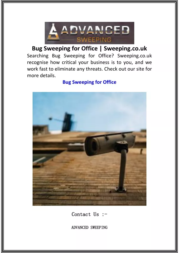 bug sweeping for office sweeping co uk searching