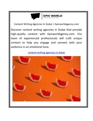 content writing agencies in dubai epicworldagency