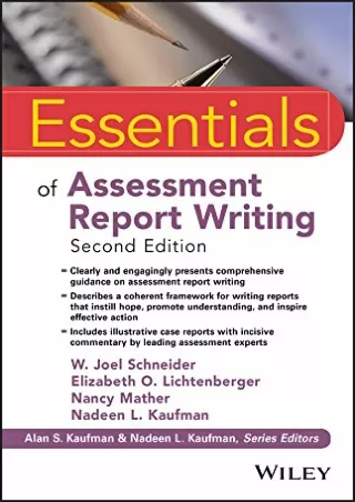 READ [PDF] Essentials of Assessment Report Writing (Essentials of Psychological Assessment)