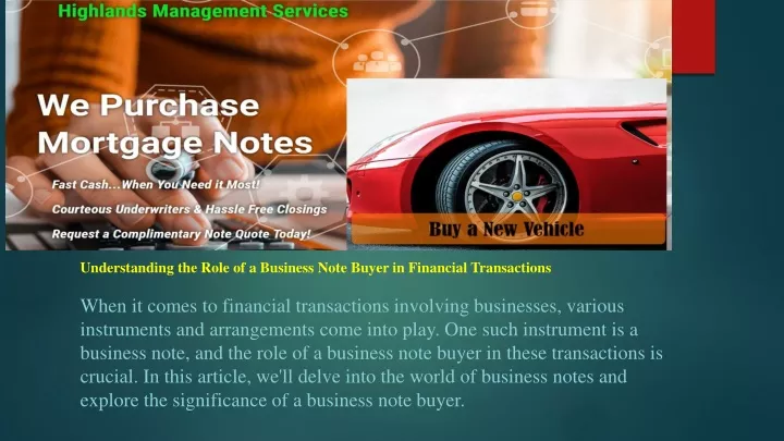 understanding the role of a business note buyer in financial transactions