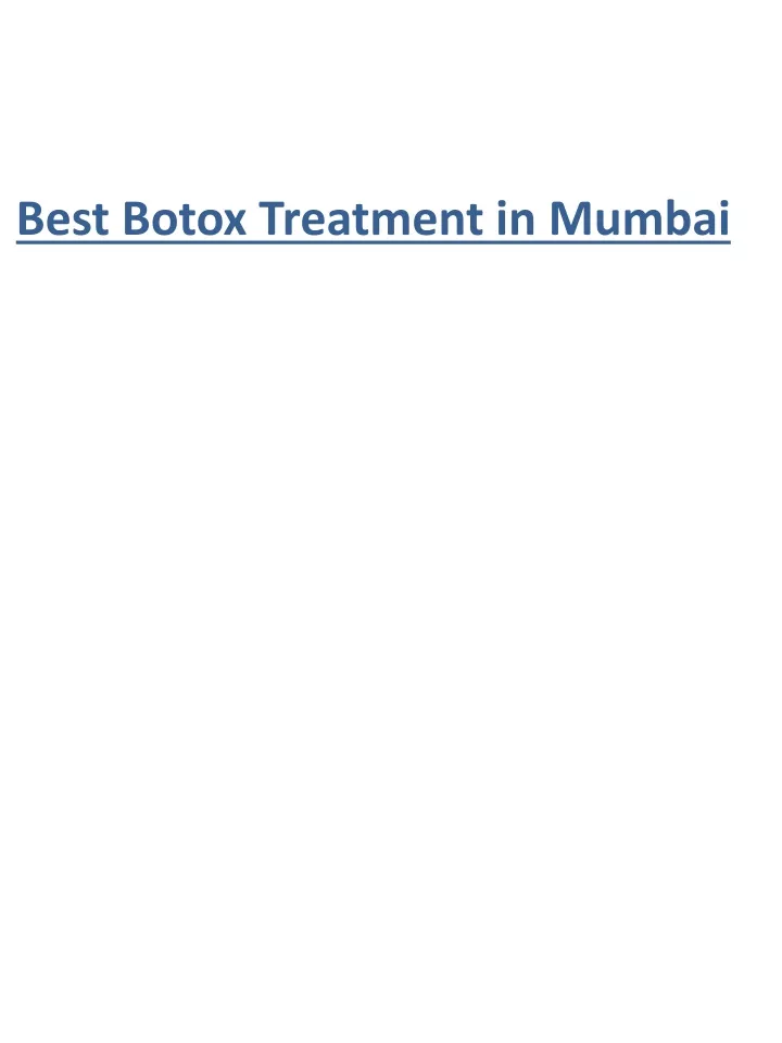 best botox treatment in mumbai