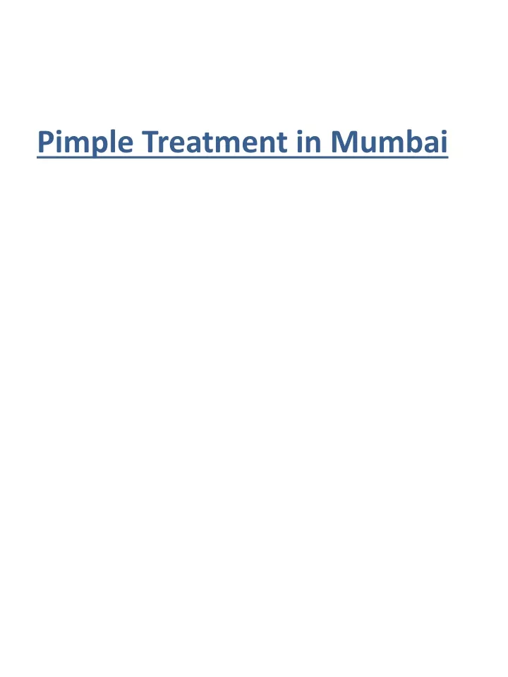 pimple treatment in mumbai