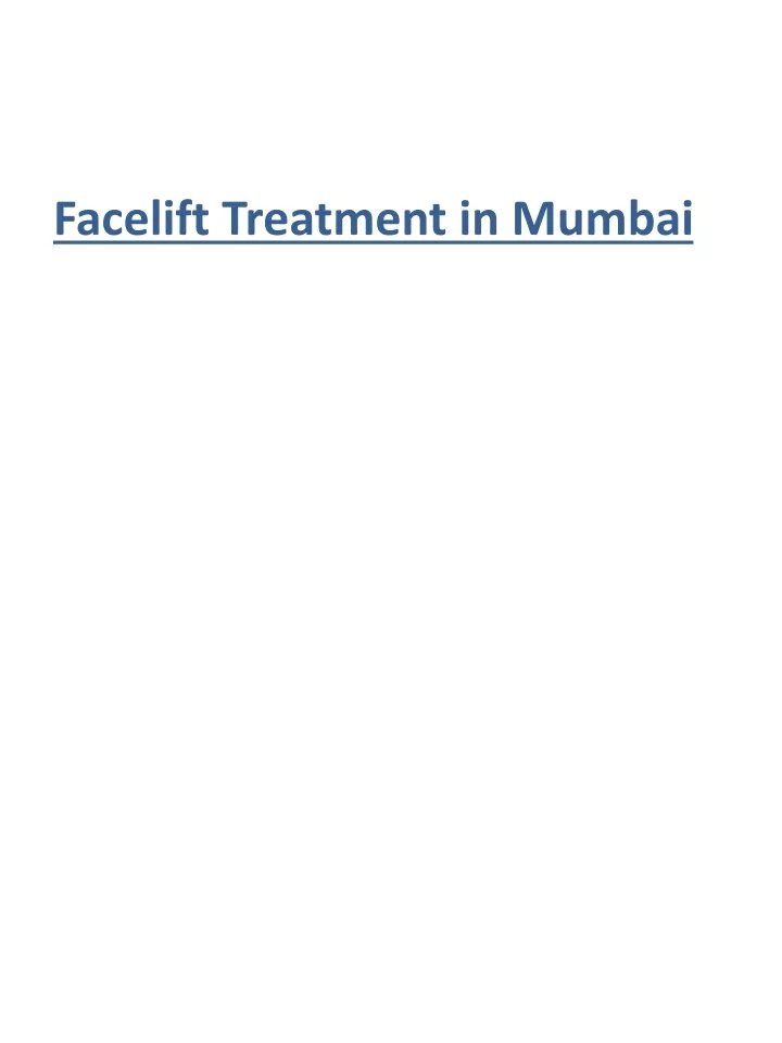 facelift treatment in mumbai