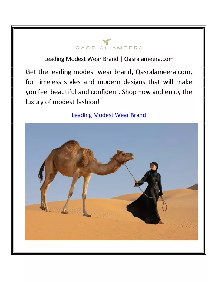 leading modest wear brand qasralameera com