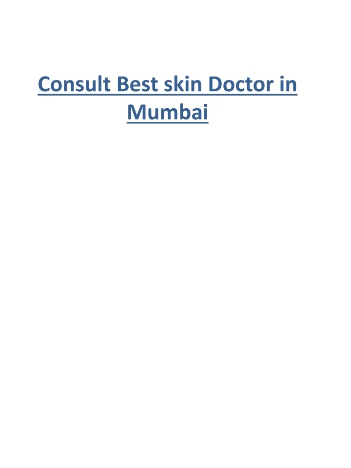 consult best skin doctor in mumbai