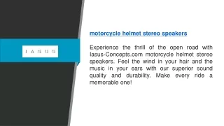 Motorcycle Helmet Stereo Speakers | Iasus-concepts.com