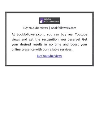 Buy Youtube Views  Bookfollowers