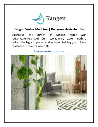 Kangen Water Machine Kangenwaterireland.ie