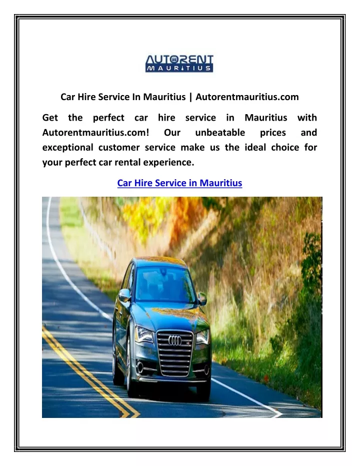 car hire service in mauritius autorentmauritius