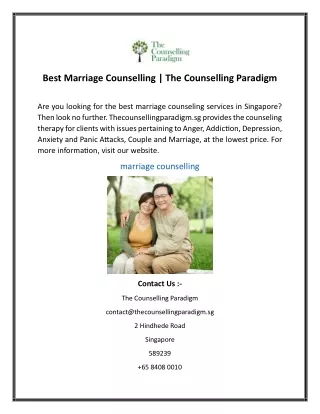 Best Marriage Counselling  The Counselling Paradigm