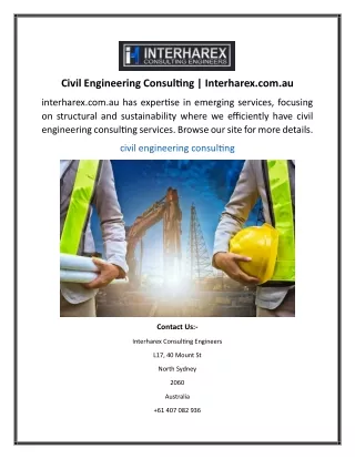 civil engineering consulting interharex com au