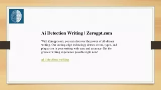 Ai Detection Writing  Zerogpt.com