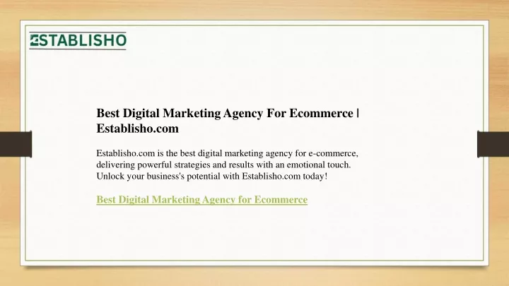 best digital marketing agency for ecommerce