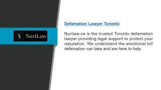 Defamation Lawyer Toronto Nurilaw.ca