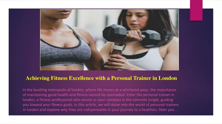 achieving fitness excellence with a personal trainer in london