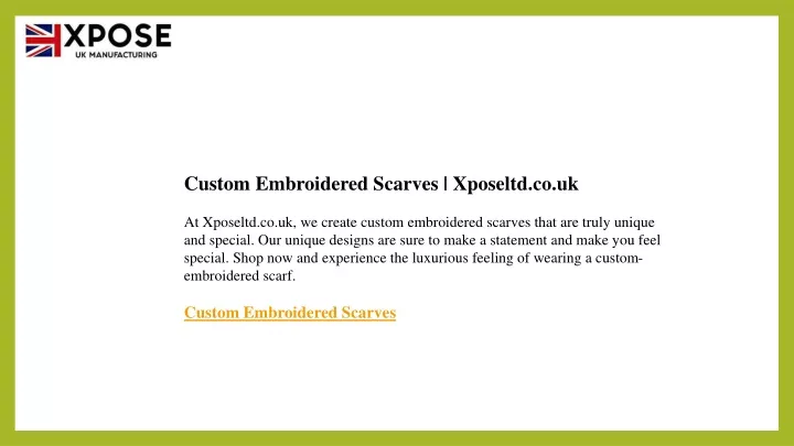 custom embroidered scarves xposeltd