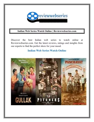 Indian Web Series Watch Online  Reviewwebseries.com