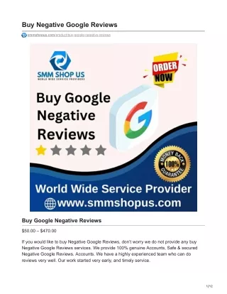 Buy Negative Google Reviews