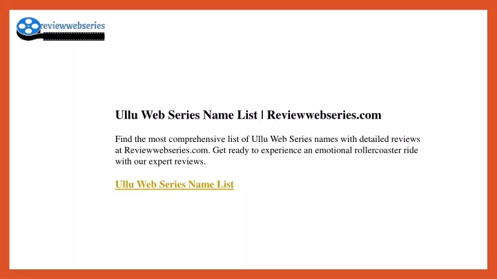 ullu web series name list reviewwebseries