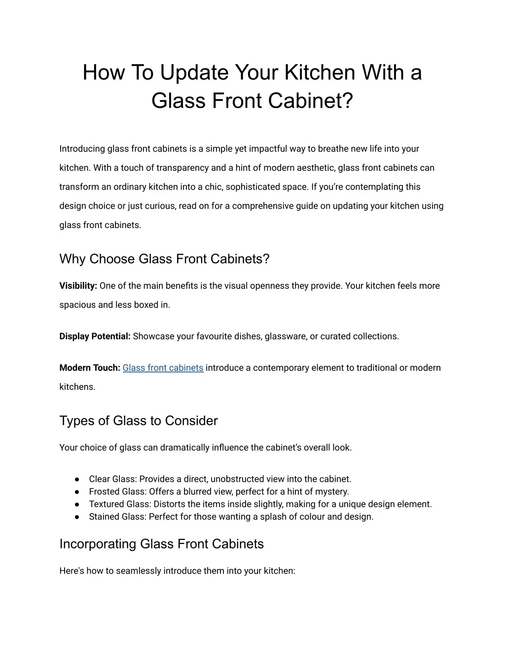 PPT - How To Update Your Kitchen With a Glass Front Cabinet PowerPoint ...