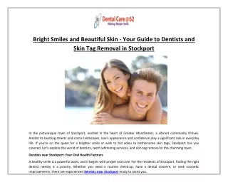 Your Guide to Dentists and Skin Tag Removal in Stockport