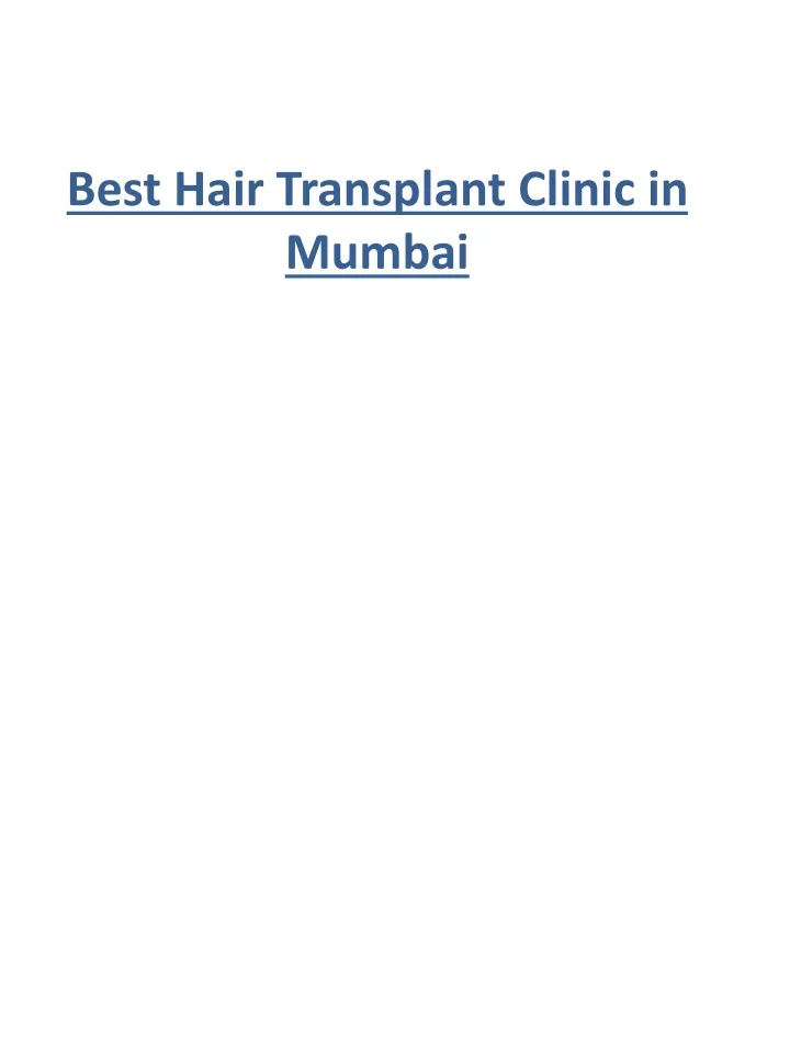 best hair transplant clinic in mumbai