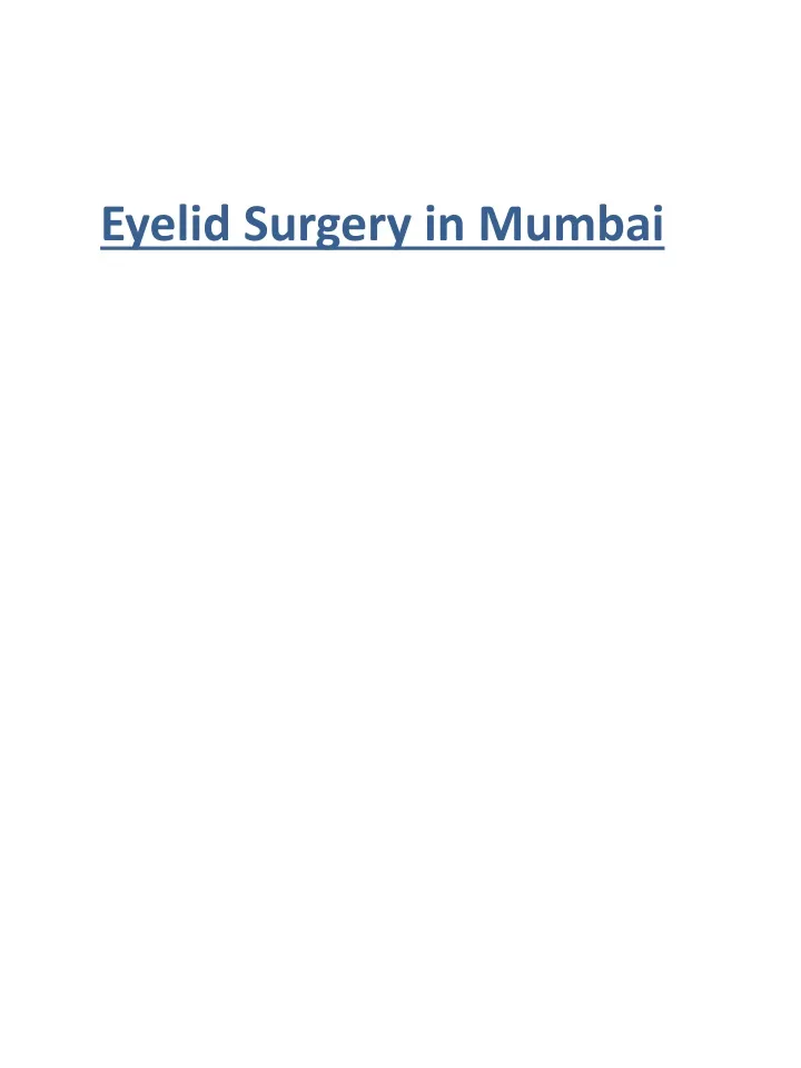 eyelid surgery in mumbai