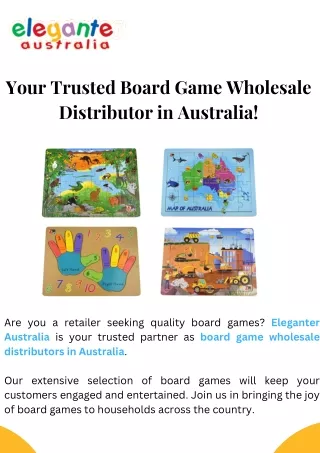 Your Trusted Board Game Wholesale Distributor in Australia!