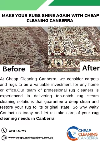 Make Your Rugs Shine Again With Cheap Cleaning Canberra