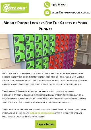 Mobile Phone Lockers For The Safety of Your Phones