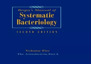 (PDF) Bergey's Manual of Systematic Bacteriology: Volume 5: The Actinobacteria (