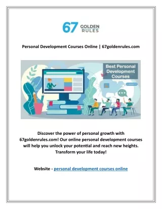 Personal Development Courses Online | 67goldenrules.com