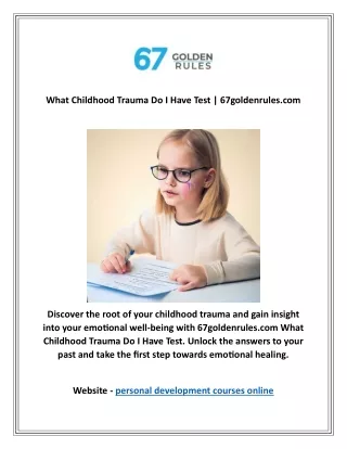 What Childhood Trauma Do I Have Test | 67goldenrules.com