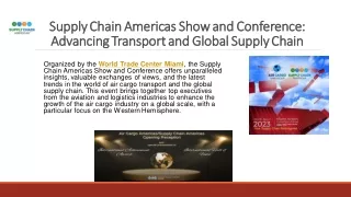 Supply Chain Americas Show and Conference