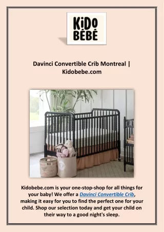 Davinci Convertible Crib Montreal | Kidobebe.com