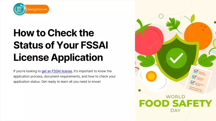 how to check the status of your fssai license