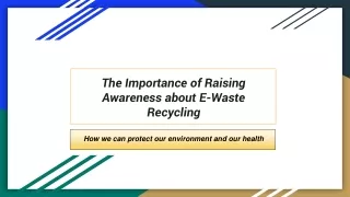 The Importance of Raising Awareness about E-Waste Recycling
