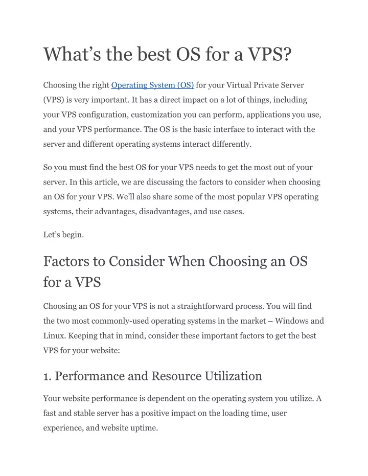 what s the best os for a vps