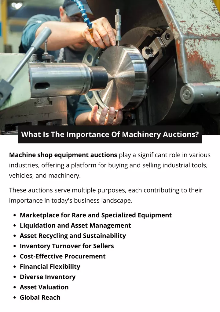 what is the importance of machinery auctions