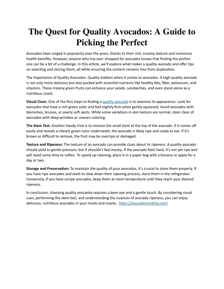 the quest for quality avocados a guide to picking