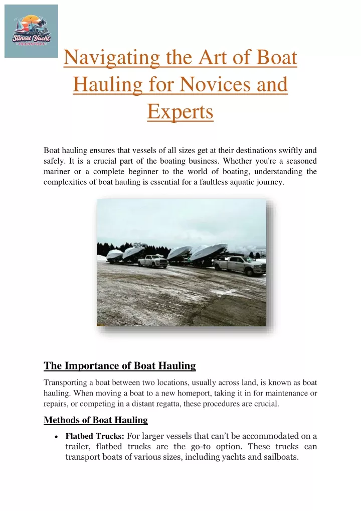 navigating the art of boat hauling for novices