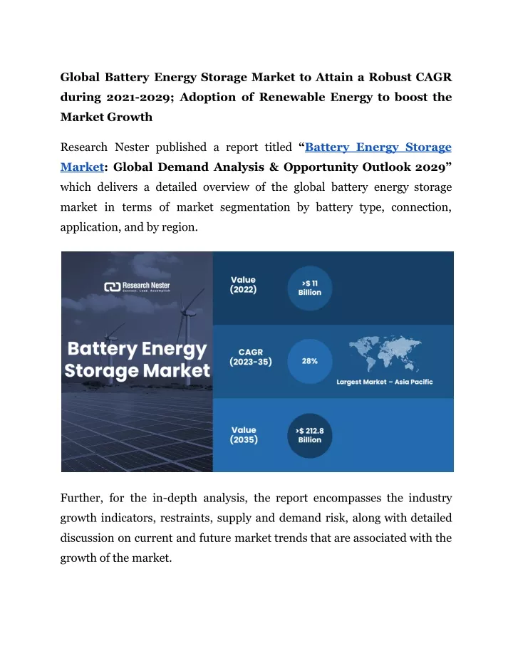 global battery energy storage market to attain