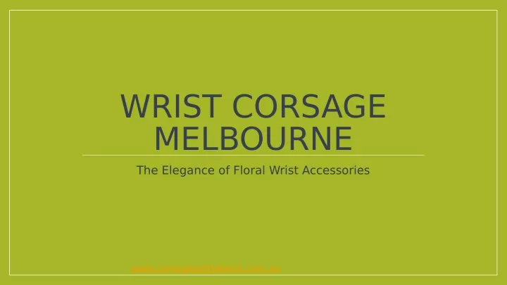 wrist corsage melbourne