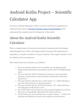 Android Kotlin Project – Scientific Calculator App