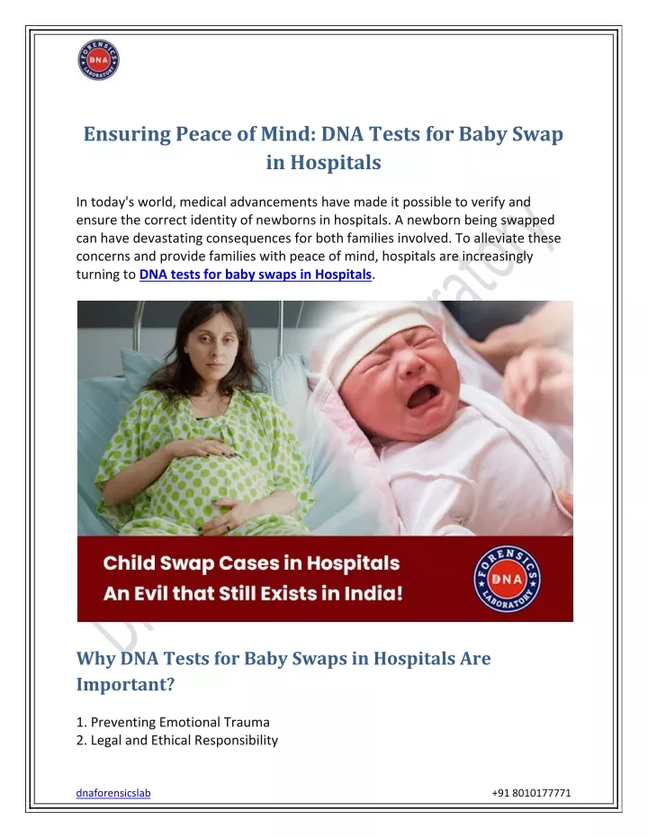ensuring peace of mind dna tests for baby swap