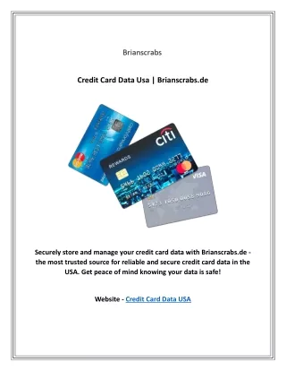 Credit Card Data Usa | Brianscrabs.de