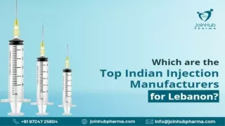 Which are The Top Indian Injection Manufacturers for Lebanon